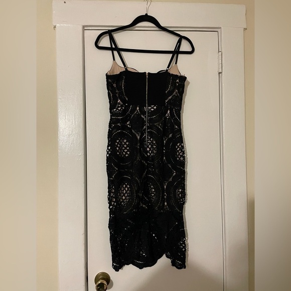 Lac Bleu Black Lace MIDI Dress Size Medium - Picture 11 of 14